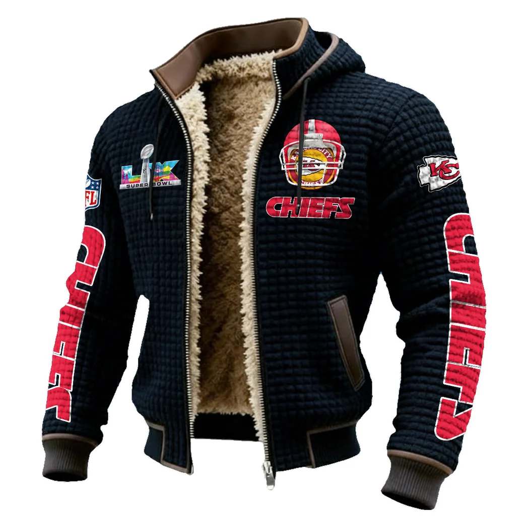 Game Day Squad Fleece-Lined Hooded Jacket, Elemental Guard Sport Jacket HVN1463KC - Black - Image 2