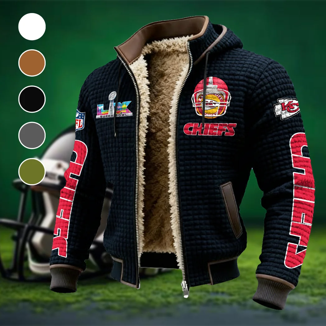 Game Day Squad Fleece-Lined Hooded Jacket, Elemental Guard Sport Jacket HVN1463KC - Black