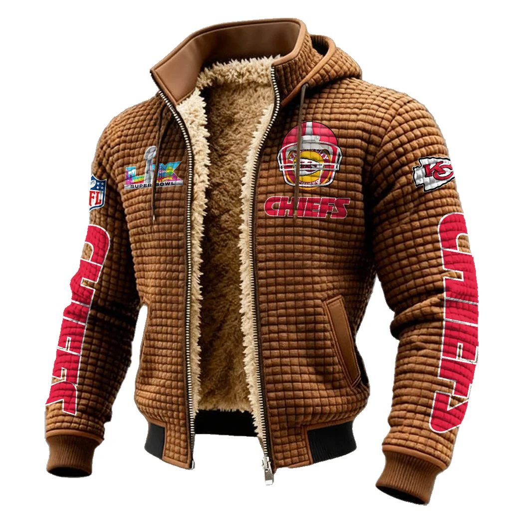 Game Day Squad Fleece-Lined Hooded Jacket, Elemental Guard Sport Jacket HVN1463KC - brown - Image 2