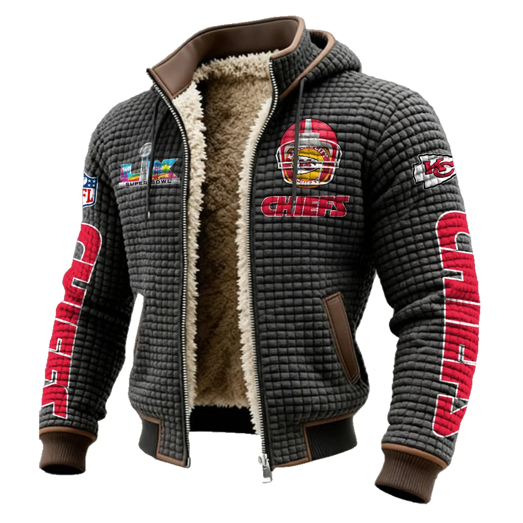 Game Day Squad Fleece-Lined Hooded Jacket, Elemental Guard Sport Jacket HVN1463KC - Grey - Image 2