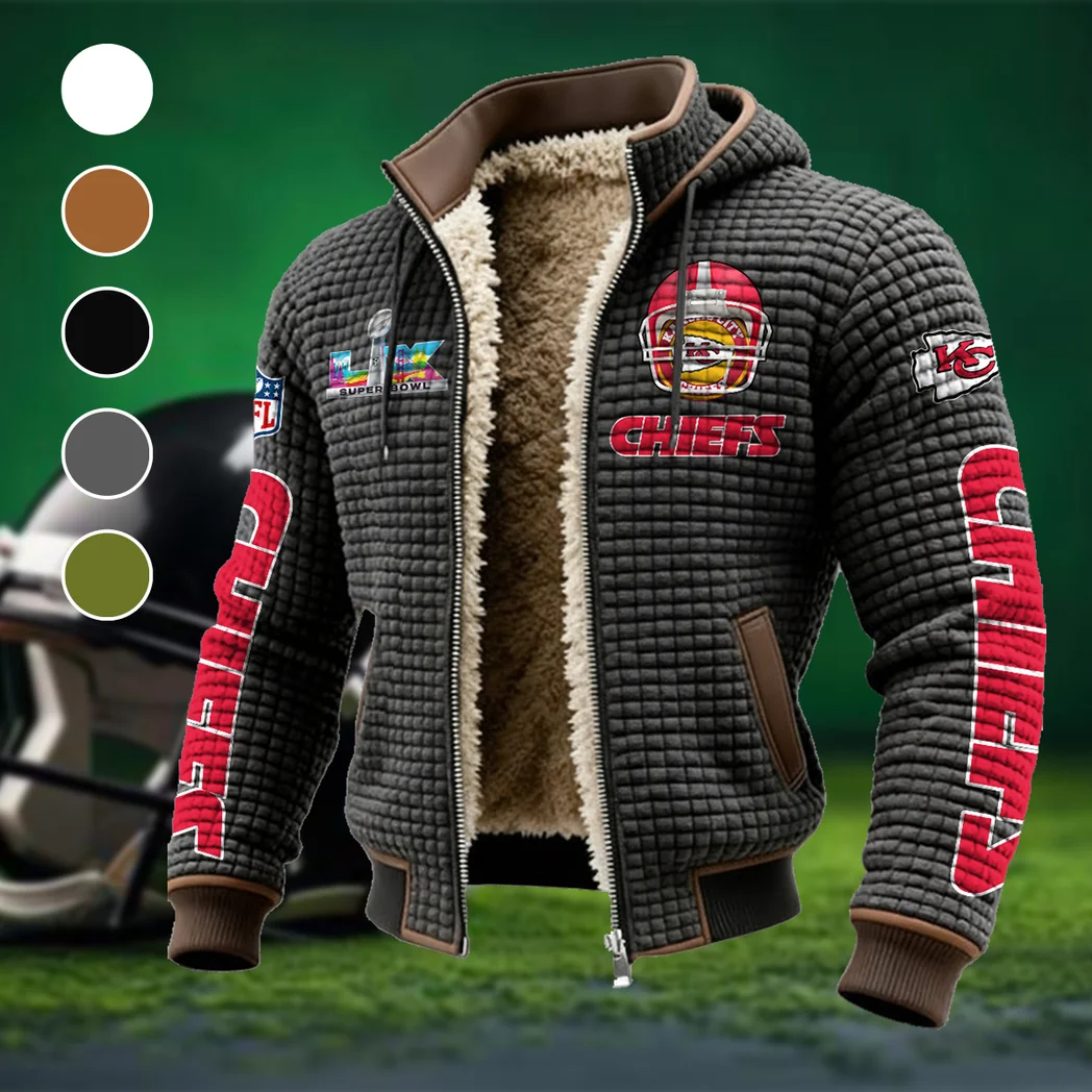 Game Day Squad Fleece-Lined Hooded Jacket, Elemental Guard Sport Jacket HVN1463KC - Grey