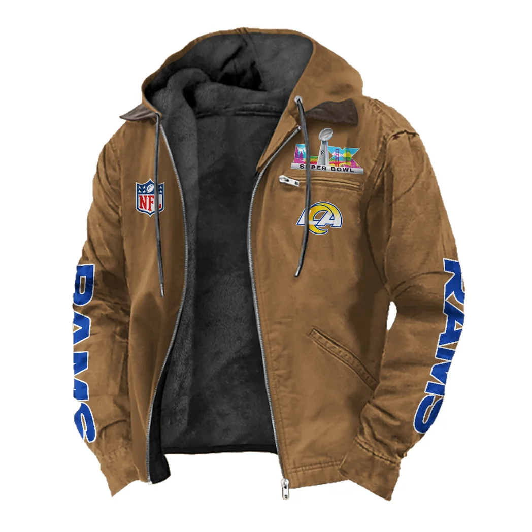 Game Day Herd Flannel Hoodie, True Fan Hooded Flannel HVN1463LA - Camel - Image 2