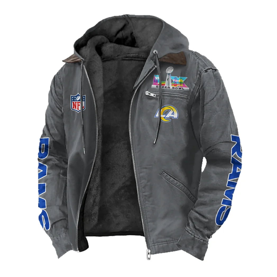Game Day Herd Flannel Hoodie, True Fan Hooded Flannel HVN1463LA - Gray - Image 2