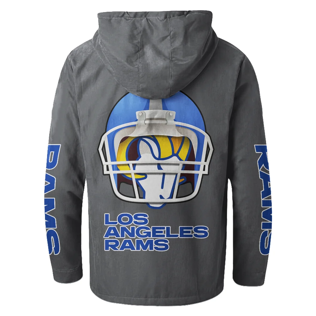 Game Day Herd Flannel Hoodie, True Fan Hooded Flannel HVN1463LA - Gray - Image 3