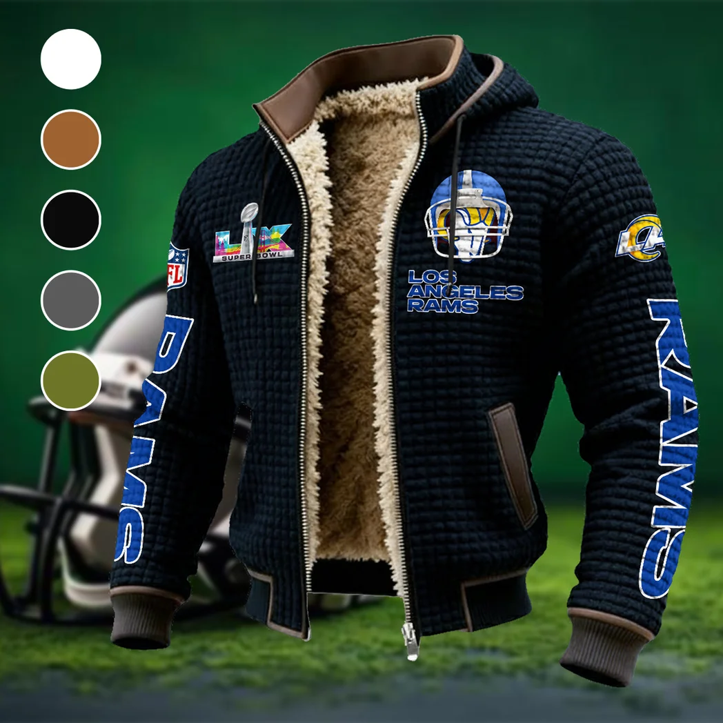 Game Day Herd Fleece-Lined Hooded Jacket, Water-Resistant Thermal Hoody HVN1463LA - Black