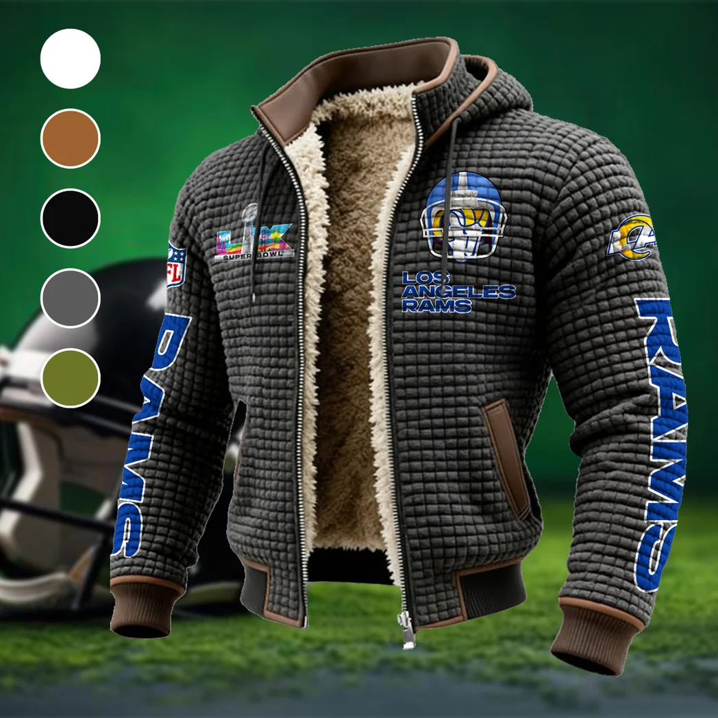Game Day Herd Fleece-Lined Hooded Jacket, Water-Resistant Thermal Hoody HVN1463LA - Grey