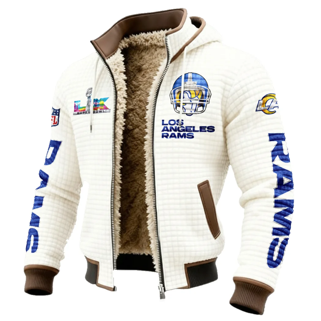 Game Day Herd Fleece-Lined Hooded Jacket, Water-Resistant Thermal Hoody HVN1463LA - White - Image 2