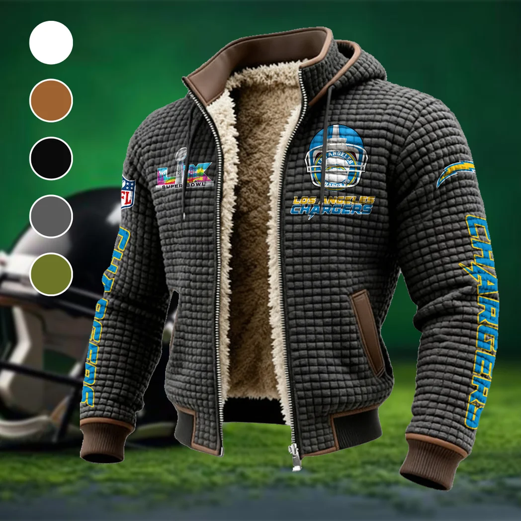 LA Squad Fleece-Lined Hooded Jacket, Sub-Zero Fleece-Lined Shield HVN1463LC - Grey