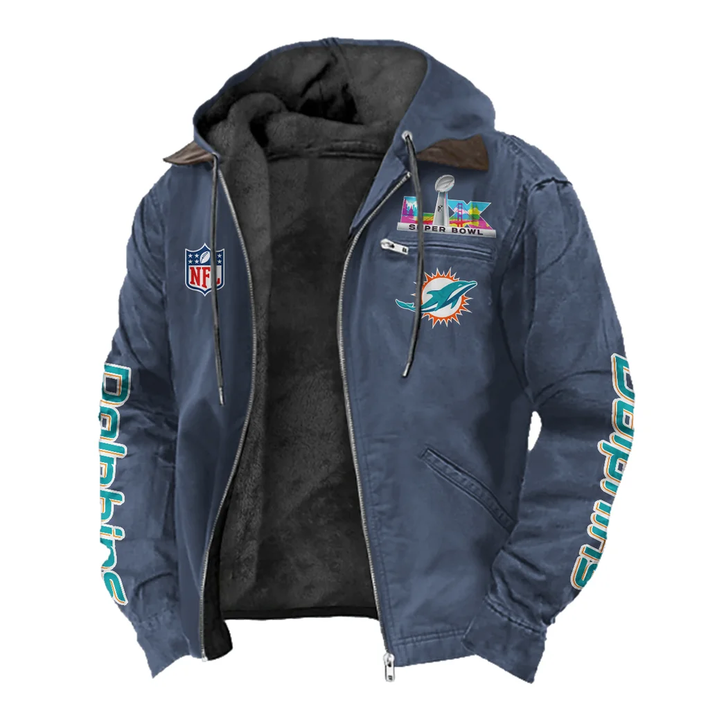 Fan Marine Squad Flannel Hoodie, Fan Pride Hooded Flannel HVN1463MD - Navy Blue - Image 2