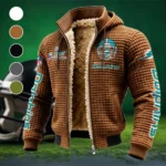 Fan Marine Squad Fleece-Lined Hooded Jacket, Cold-Snap Defense Jacket HVN1463MD - brown