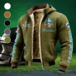 Fan Marine Squad Fleece-Lined Hooded Jacket, Cold-Snap Defense Jacket HVN1463MD - Green