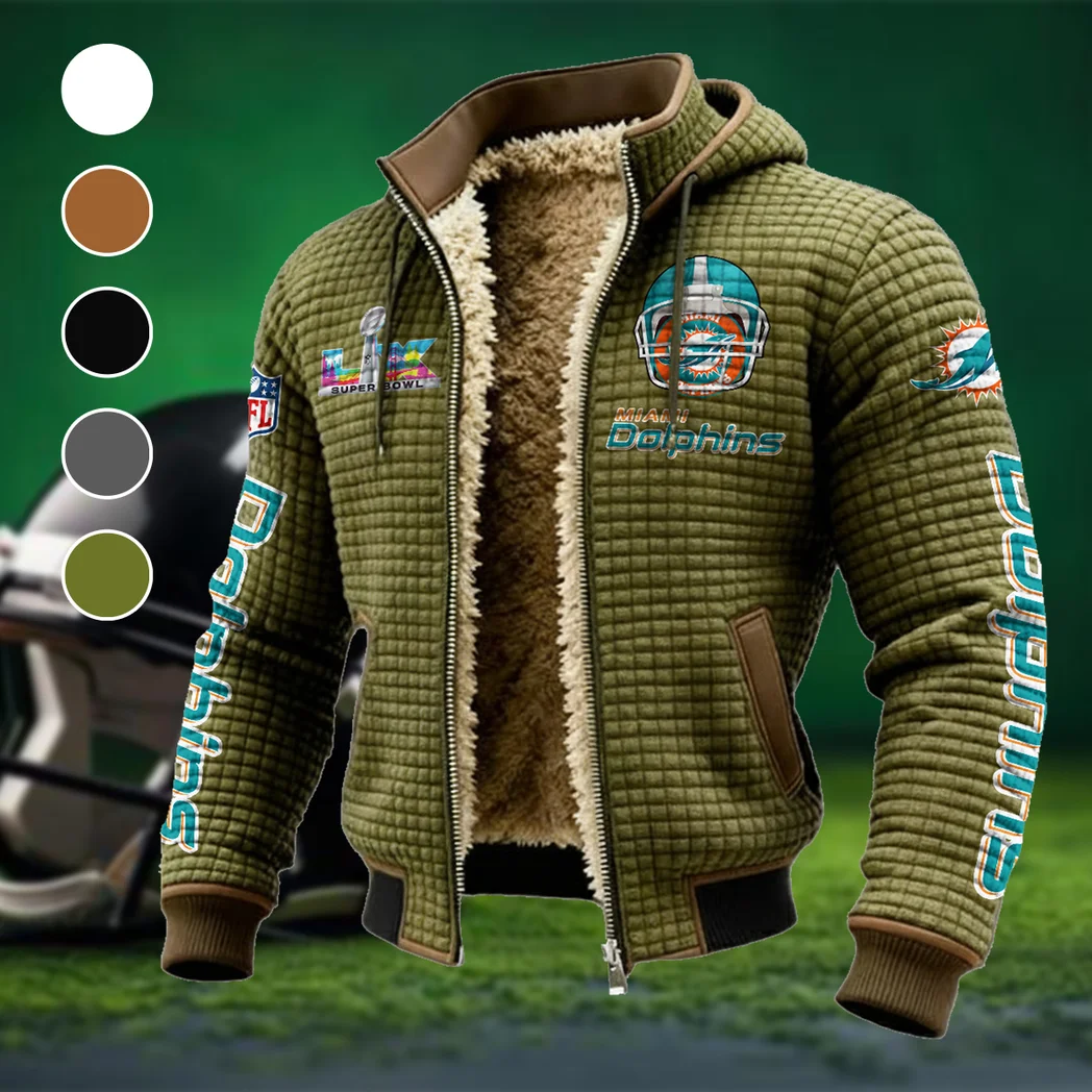 Fan Marine Squad Fleece-Lined Hooded Jacket, Cold-Snap Defense Jacket HVN1463MD - Green