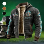 Fan Marine Squad Fleece-Lined Hooded Jacket, Cold-Snap Defense Jacket HVN1463MD - Grey