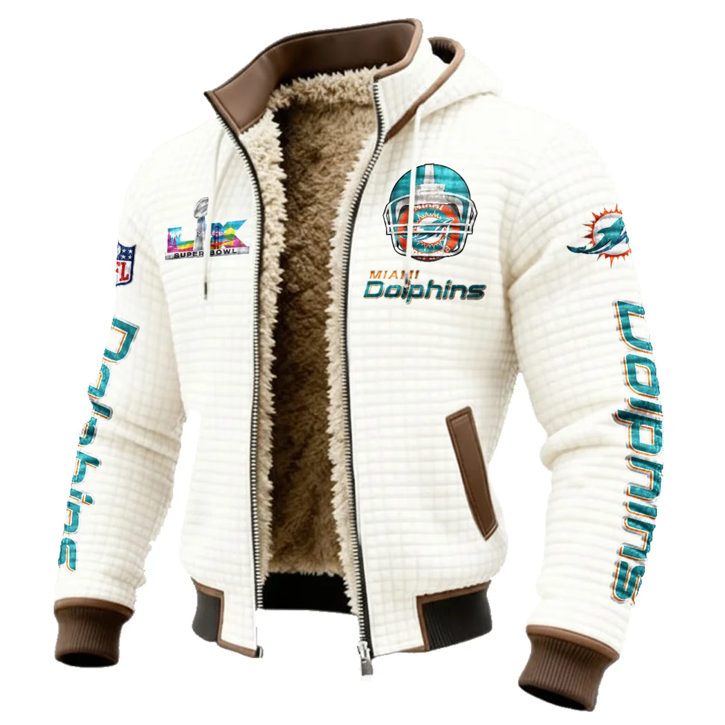 Fan Marine Squad Fleece-Lined Hooded Jacket, Cold-Snap Defense Jacket HVN1463MD - White - Image 2