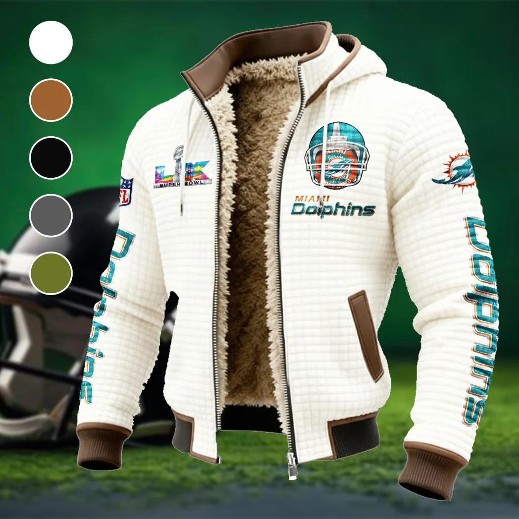 Fan Marine Squad Fleece-Lined Hooded Jacket, Cold-Snap Defense Jacket HVN1463MD - White