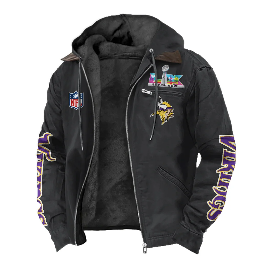 Match Day Raiders Flannel Hoodie, Rugged Sport Flannel Hoodie HVN1463MV - Black - Image 2