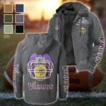 Match Day Raiders Flannel Hoodie, Rugged Sport Flannel Hoodie HVN1463MV - Gray