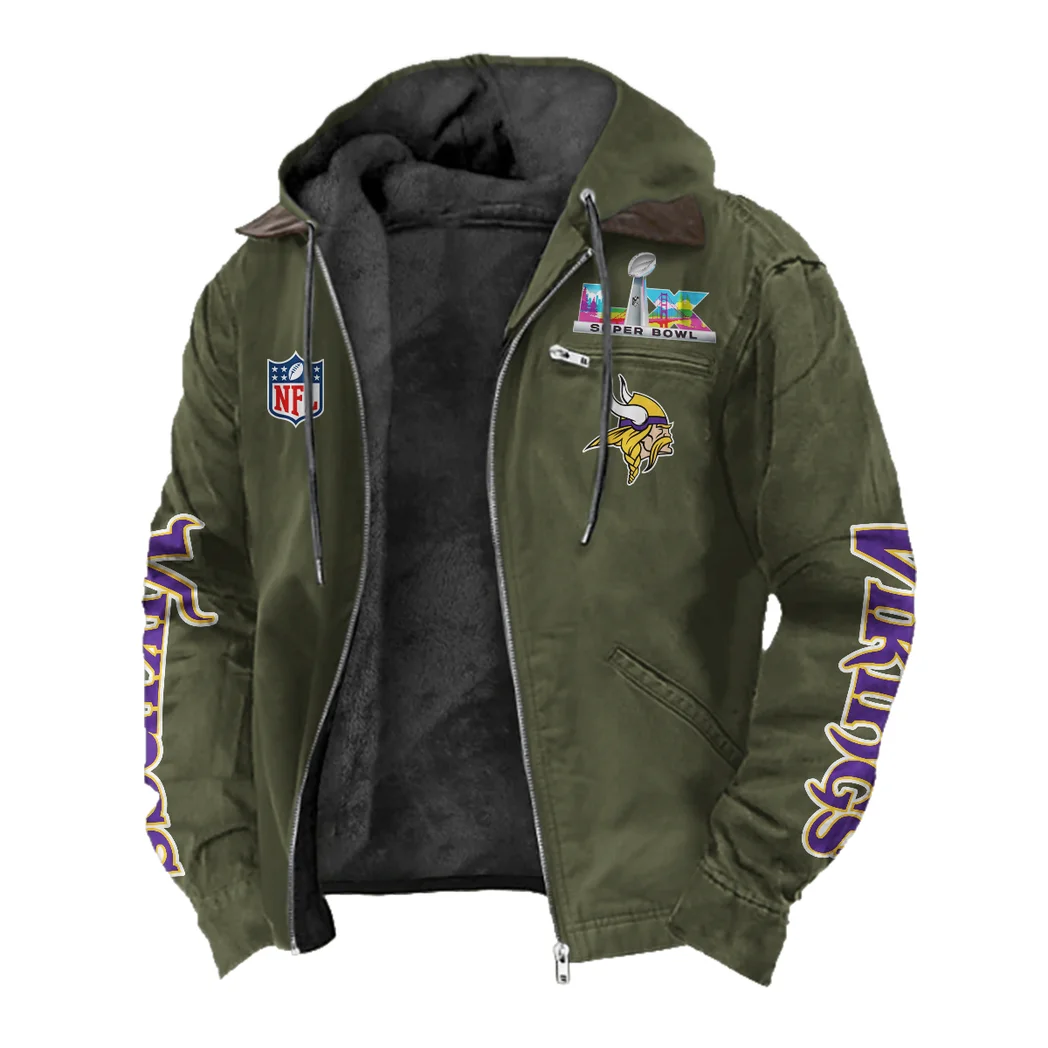 Match Day Raiders Flannel Hoodie, Rugged Sport Flannel Hoodie HVN1463MV - Green - Image 2