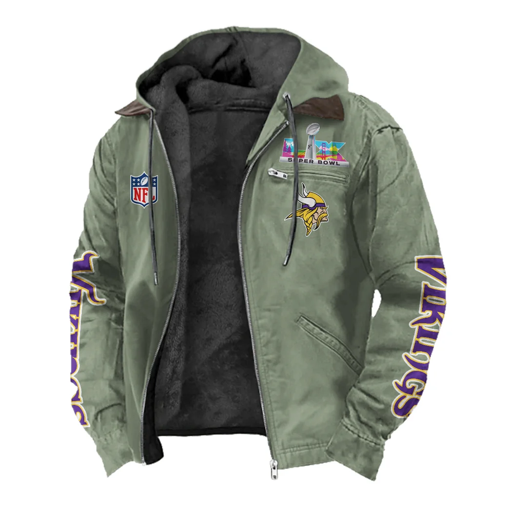 Match Day Raiders Flannel Hoodie, Rugged Sport Flannel Hoodie HVN1463MV - Light Green - Image 2