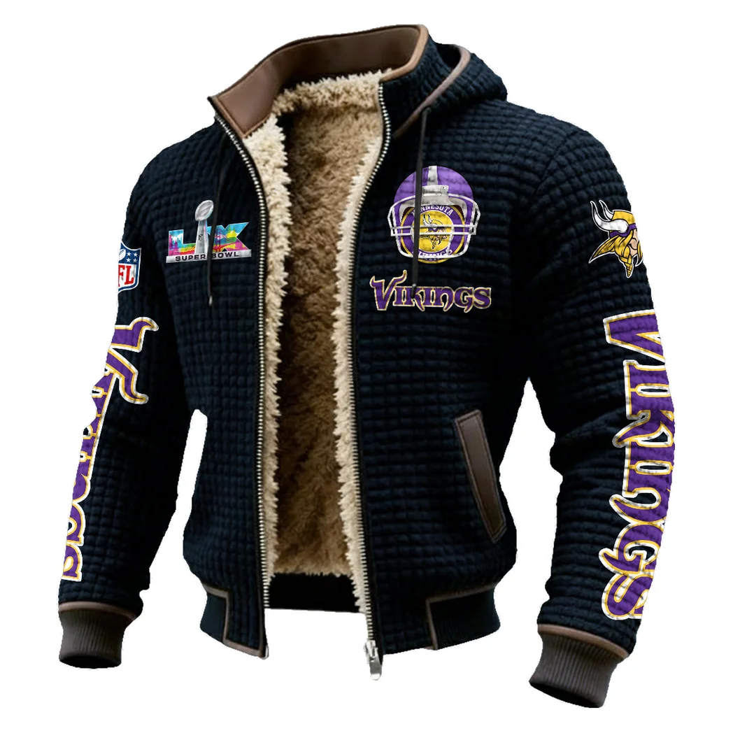 Match Day Raiders Fleece-Lined Hooded Jacket, Rugged Terrain Fleece Hoody HVN1463MV - Black - Image 2