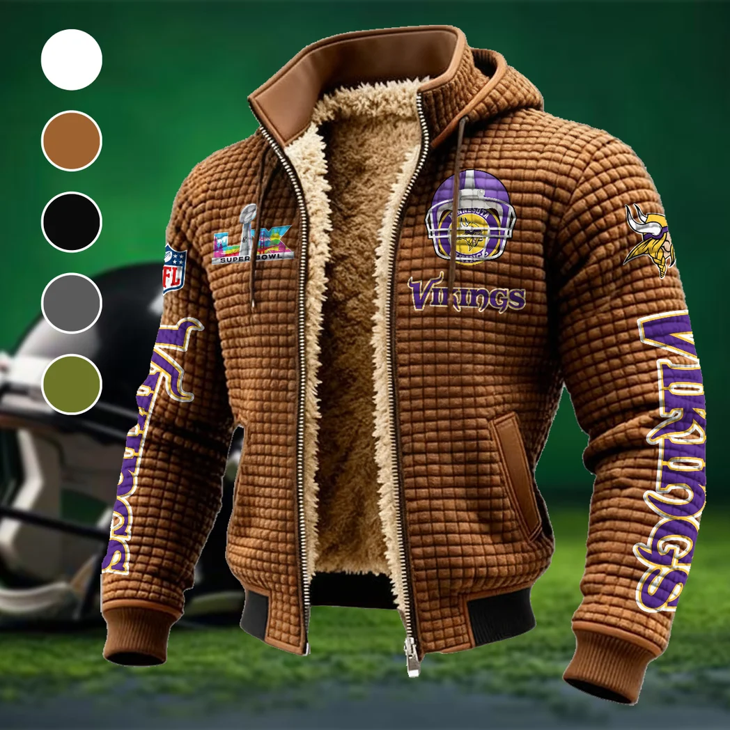 Match Day Raiders Fleece-Lined Hooded Jacket, Rugged Terrain Fleece Hoody HVN1463MV - brown