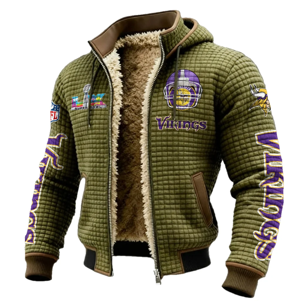 Match Day Raiders Fleece-Lined Hooded Jacket, Rugged Terrain Fleece Hoody HVN1463MV - Green - Image 2
