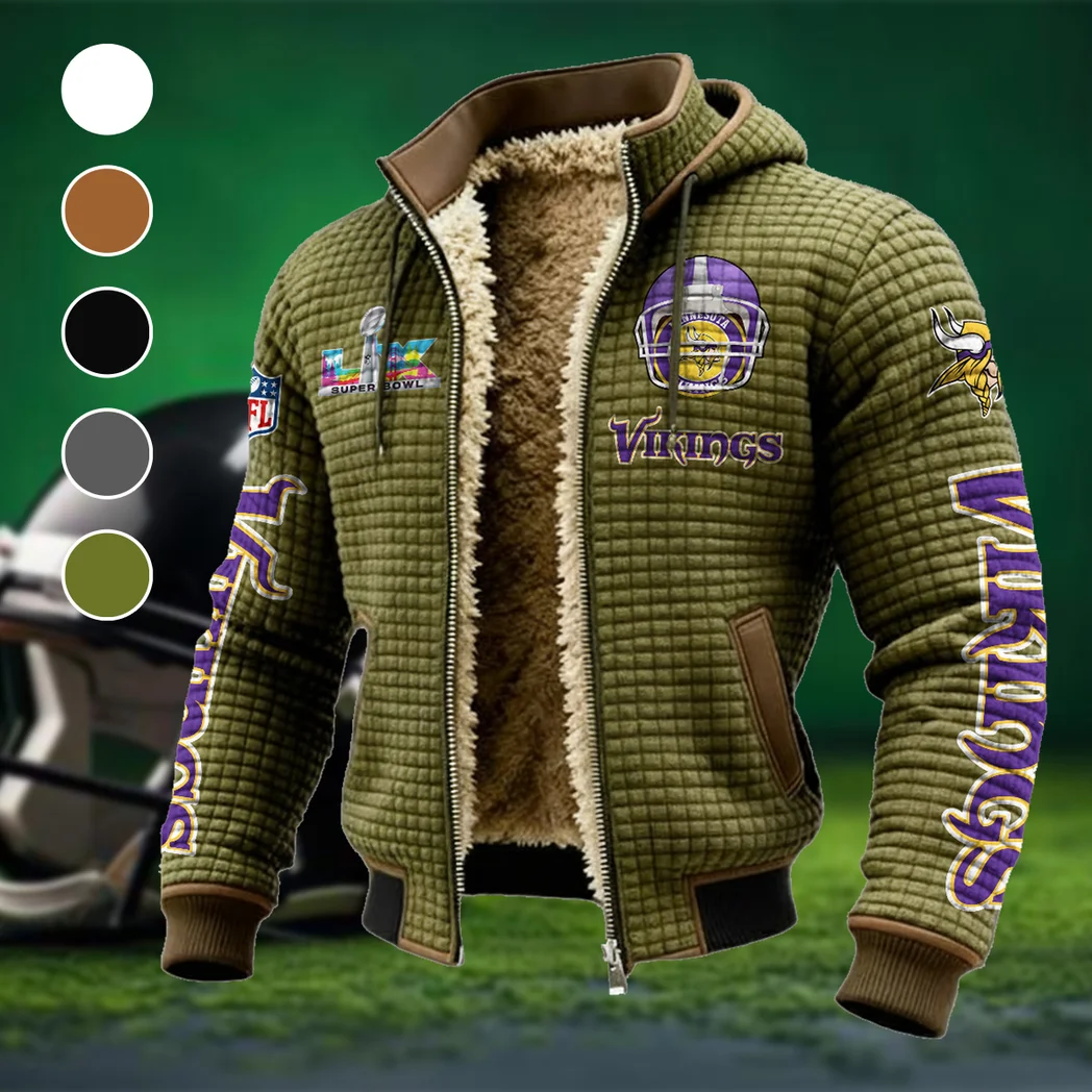 Match Day Raiders Fleece-Lined Hooded Jacket, Rugged Terrain Fleece Hoody HVN1463MV - Green