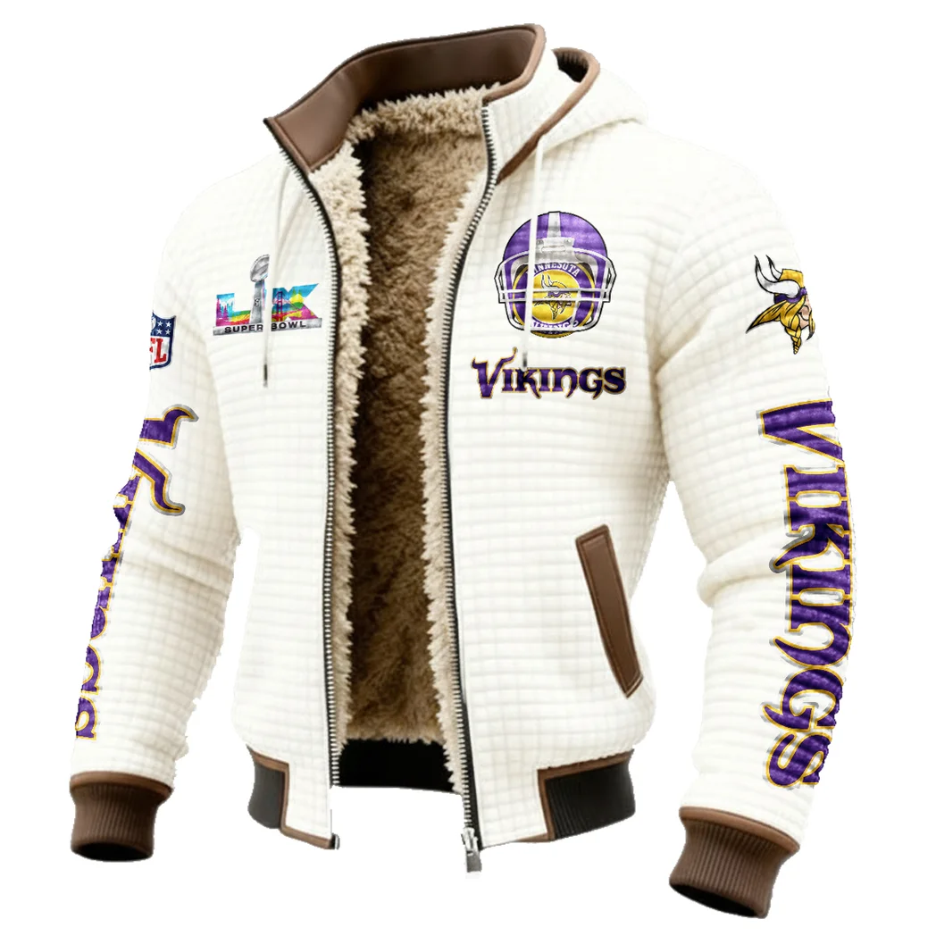 Match Day Raiders Fleece-Lined Hooded Jacket, Rugged Terrain Fleece Hoody HVN1463MV - White - Image 2