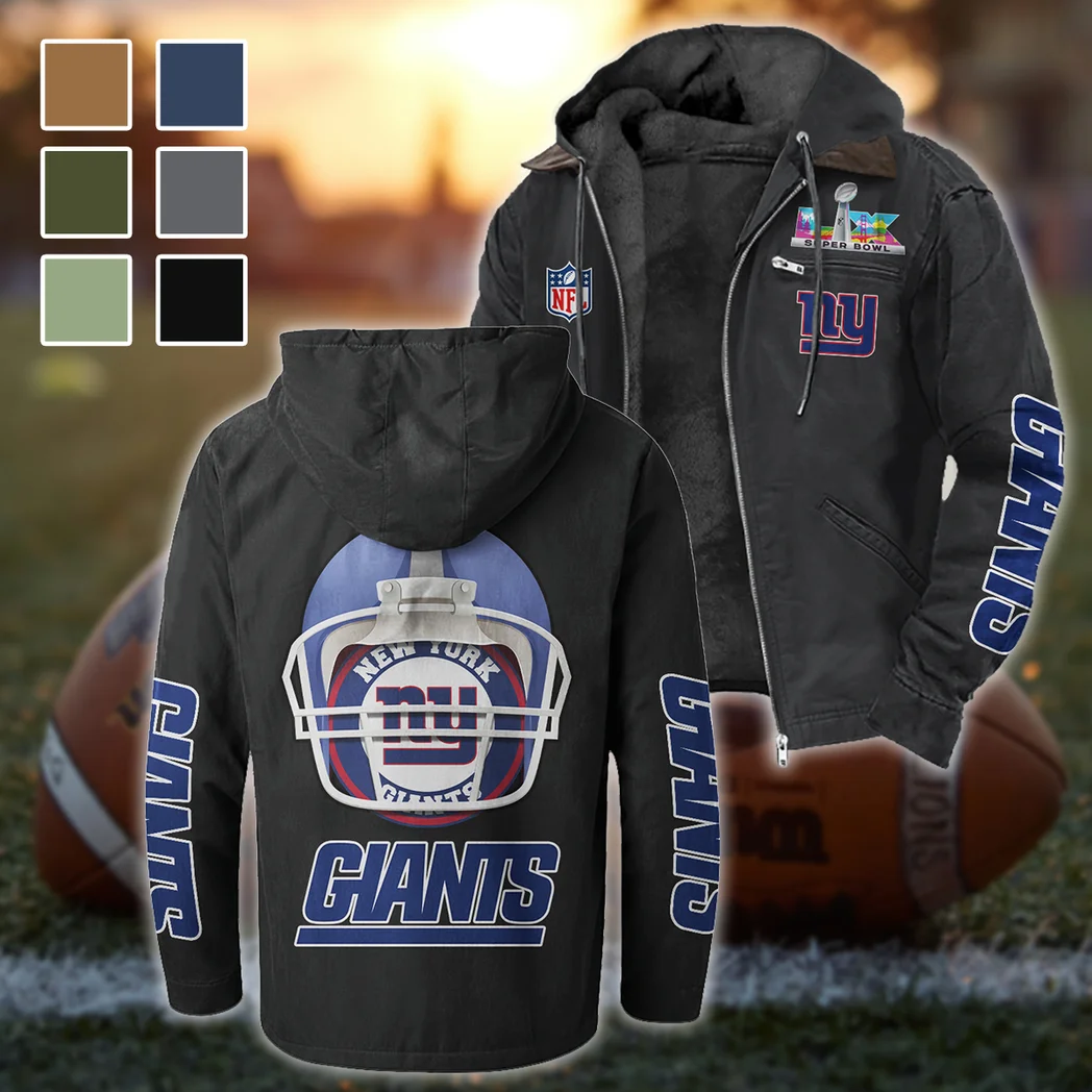 Football Giant Crew Flannel Hoodie, Everyday Game Fan Hoodie HVN1463NG - Black