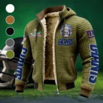 Football Giant Crew Fleece-Lined Hooded Jacket, Ultra-Soft Plush Lined Jacket HVN1463NG - Green