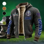 Football Giant Crew Fleece-Lined Hooded Jacket, Ultra-Soft Plush Lined Jacket HVN1463NG - Grey
