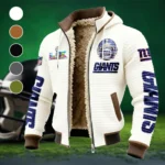 Football Giant Crew Fleece-Lined Hooded Jacket, Ultra-Soft Plush Lined Jacket HVN1463NG - White