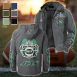 Victory Lightning Flannel Hoodie, Warm Sport Spirit Hoodie HVN1463NJ - Gray