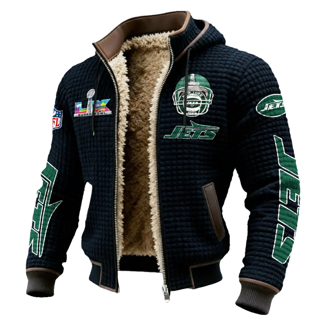 Victory Lightning Fleece-Lined Hooded Jacket, Thermal Core Fleece Jacket HVN1463NJ - Black - Image 2