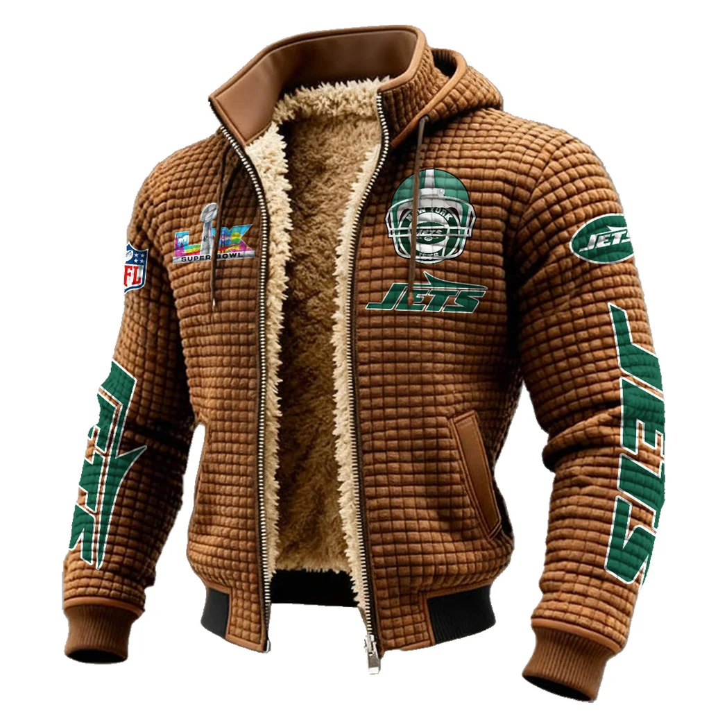 Victory Lightning Fleece-Lined Hooded Jacket, Thermal Core Fleece Jacket HVN1463NJ - brown - Image 2