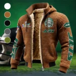 Victory Lightning Fleece-Lined Hooded Jacket, Thermal Core Fleece Jacket HVN1463NJ - brown