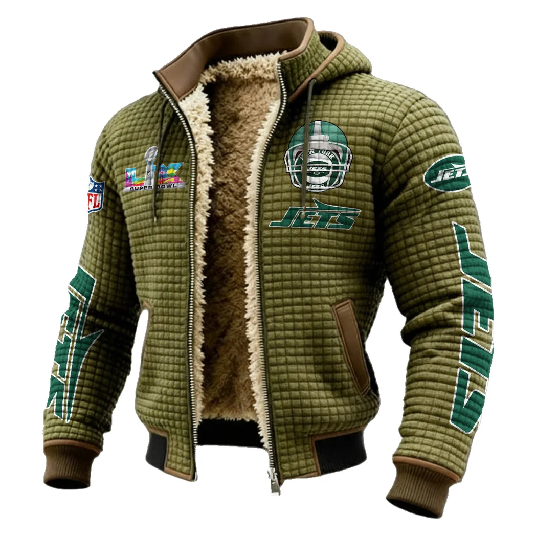 Victory Lightning Fleece-Lined Hooded Jacket, Thermal Core Fleece Jacket HVN1463NJ - Green - Image 2