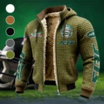 Victory Lightning Fleece-Lined Hooded Jacket, Thermal Core Fleece Jacket HVN1463NJ - Green