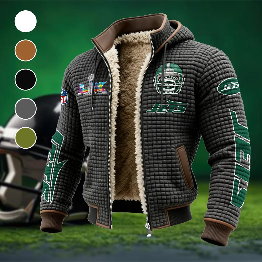 Victory Lightning Fleece-Lined Hooded Jacket, Thermal Core Fleece Jacket HVN1463NJ - Grey