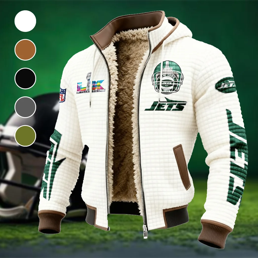 Victory Lightning Fleece-Lined Hooded Jacket, Thermal Core Fleece Jacket HVN1463NJ - White
