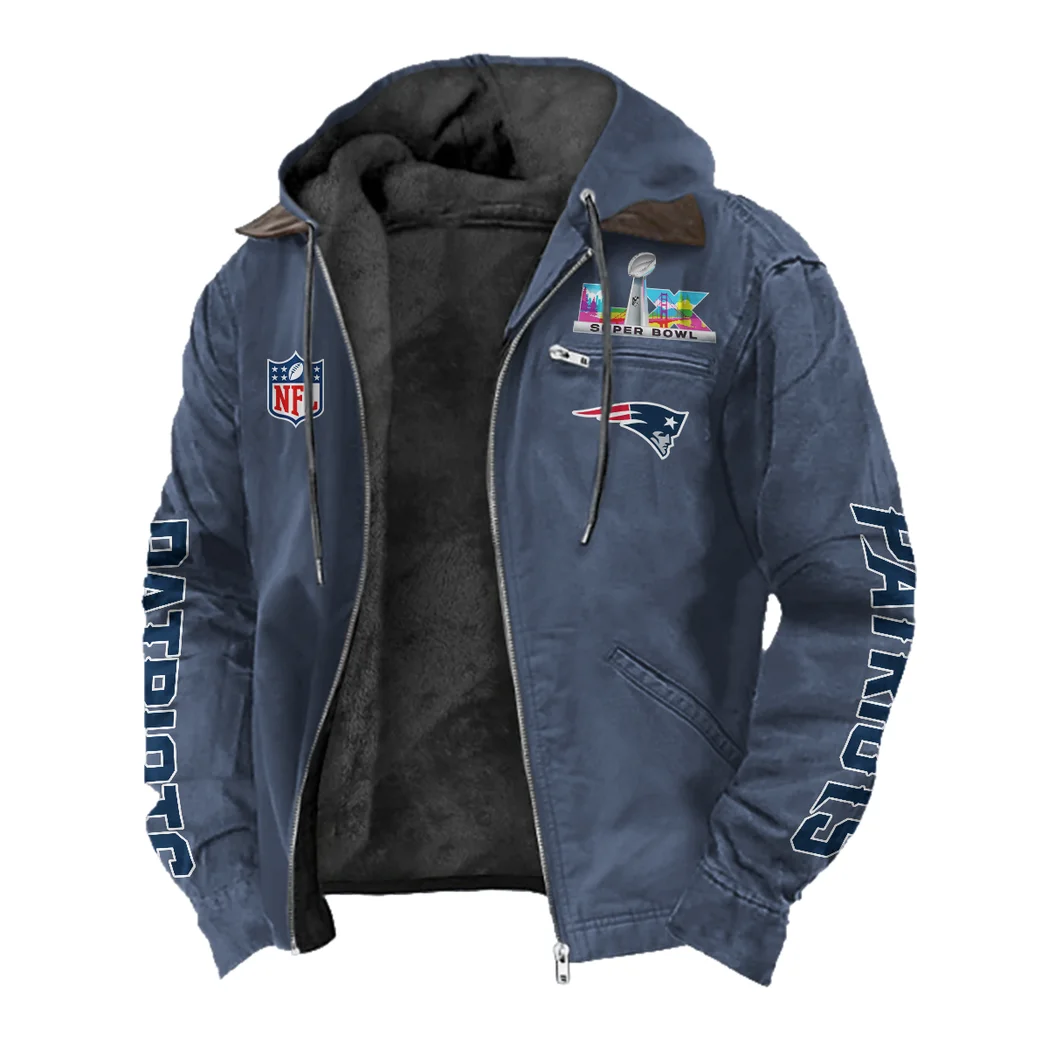 Revolution Fans Flannel Hoodie, Essential Fan Flannel Hoodie HVN1463NP - Navy Blue - Image 2