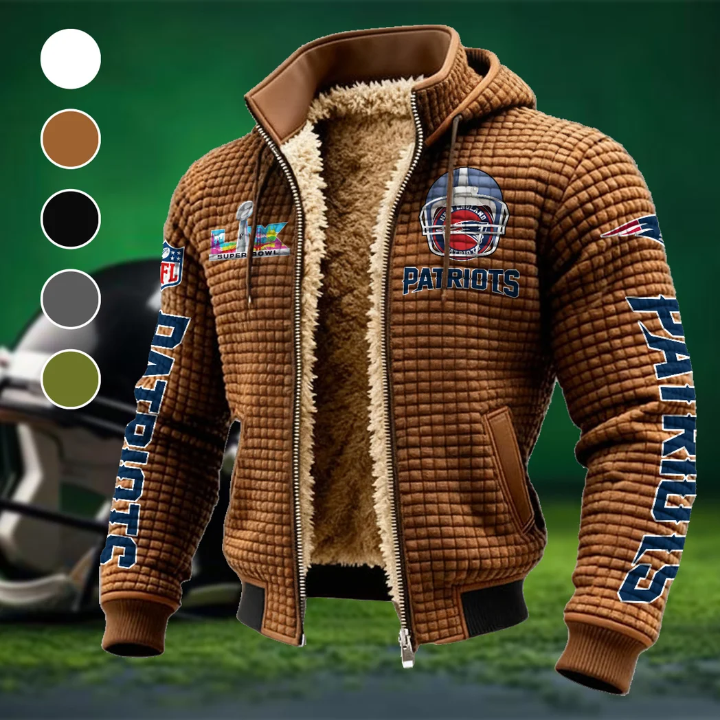 Revolution Fans Fleece-Lined Hooded Jacket, Heavyweight Cozy Sport Shell HVN1463NP - brown