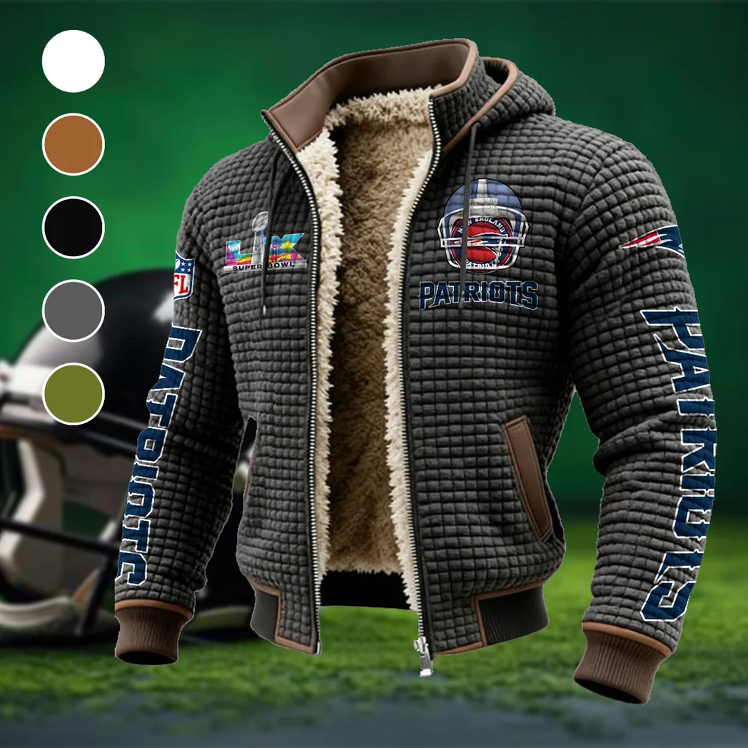 Revolution Fans Fleece-Lined Hooded Jacket, Heavyweight Cozy Sport Shell HVN1463NP - Grey