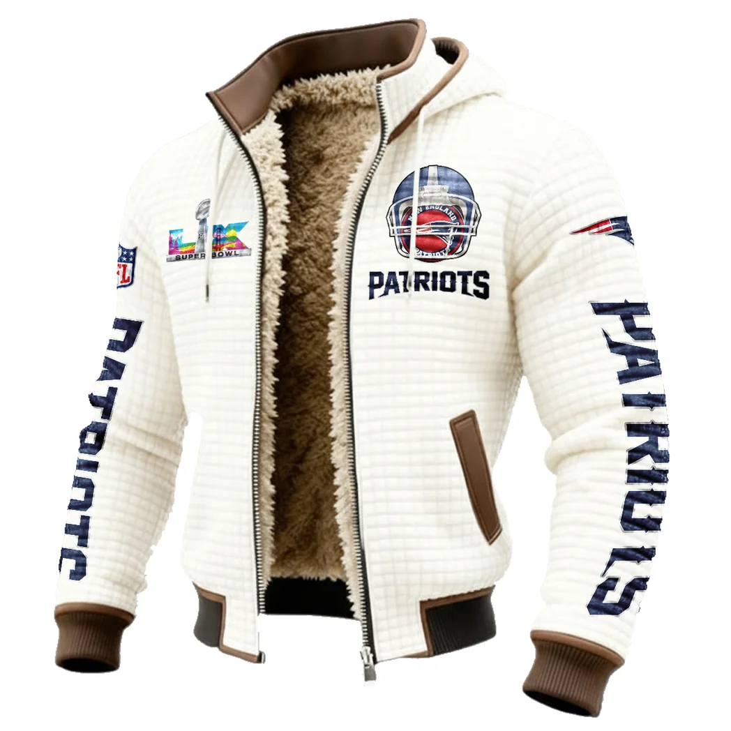 Revolution Fans Fleece-Lined Hooded Jacket, Heavyweight Cozy Sport Shell HVN1463NP - White - Image 2