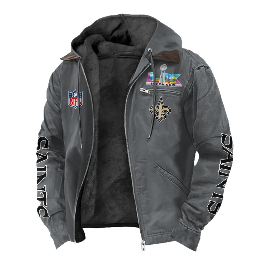 Victory Wings Flannel Hoodie, Sport Vibe Hooded Flannel HVN1463NS - Gray - Image 2