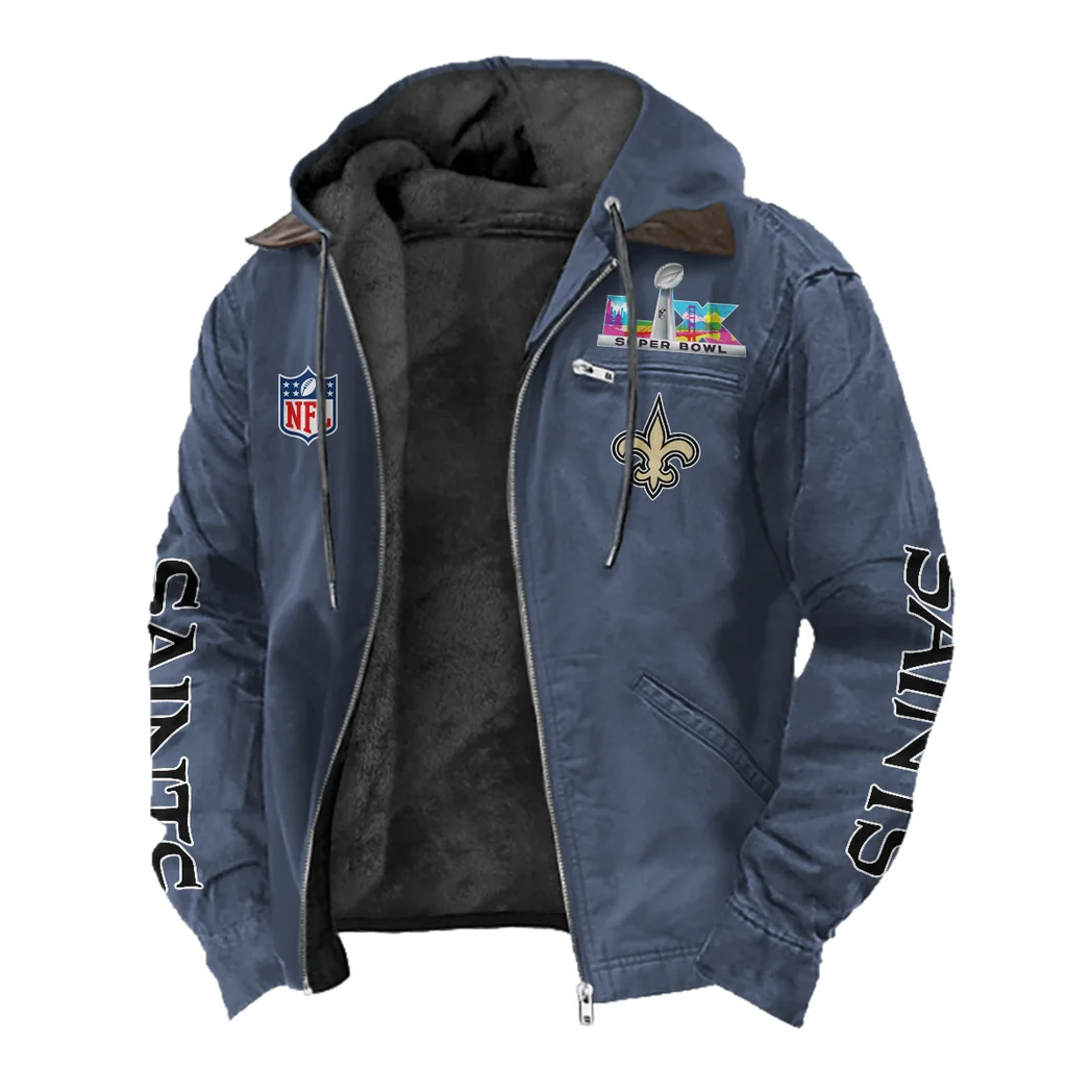 Victory Wings Flannel Hoodie, Sport Vibe Hooded Flannel HVN1463NS - Navy Blue - Image 2