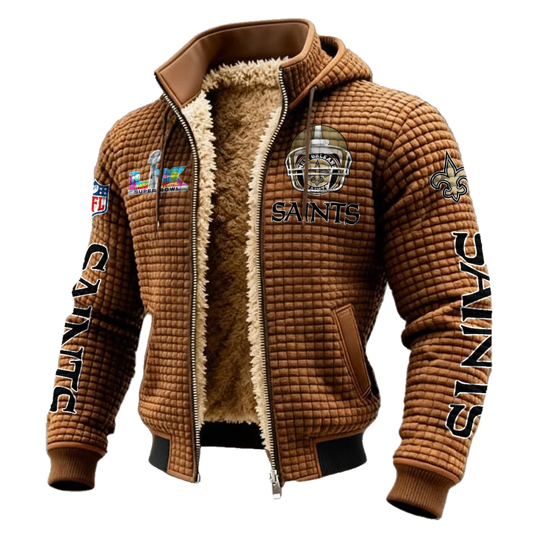 Victory Wings Fleece-Lined Hooded Jacket, Brushed Interior Winter Jacket HVN1463NS - brown - Image 2