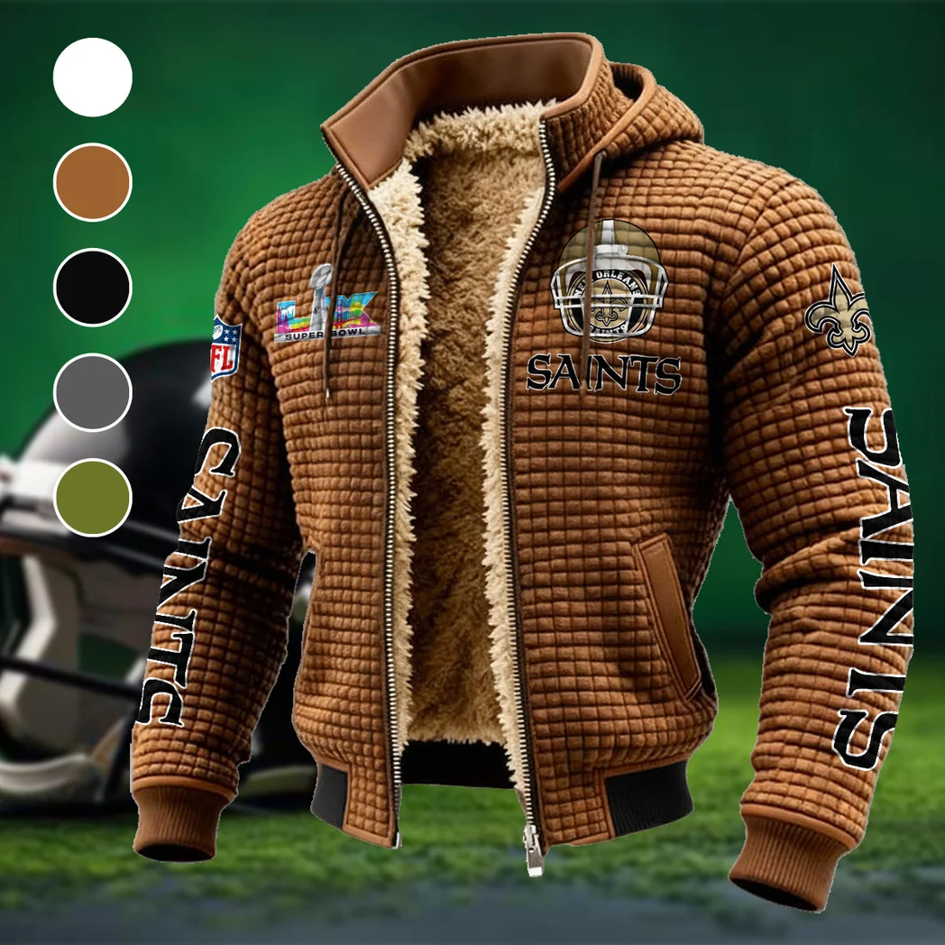 Victory Wings Fleece-Lined Hooded Jacket, Brushed Interior Winter Jacket HVN1463NS - brown