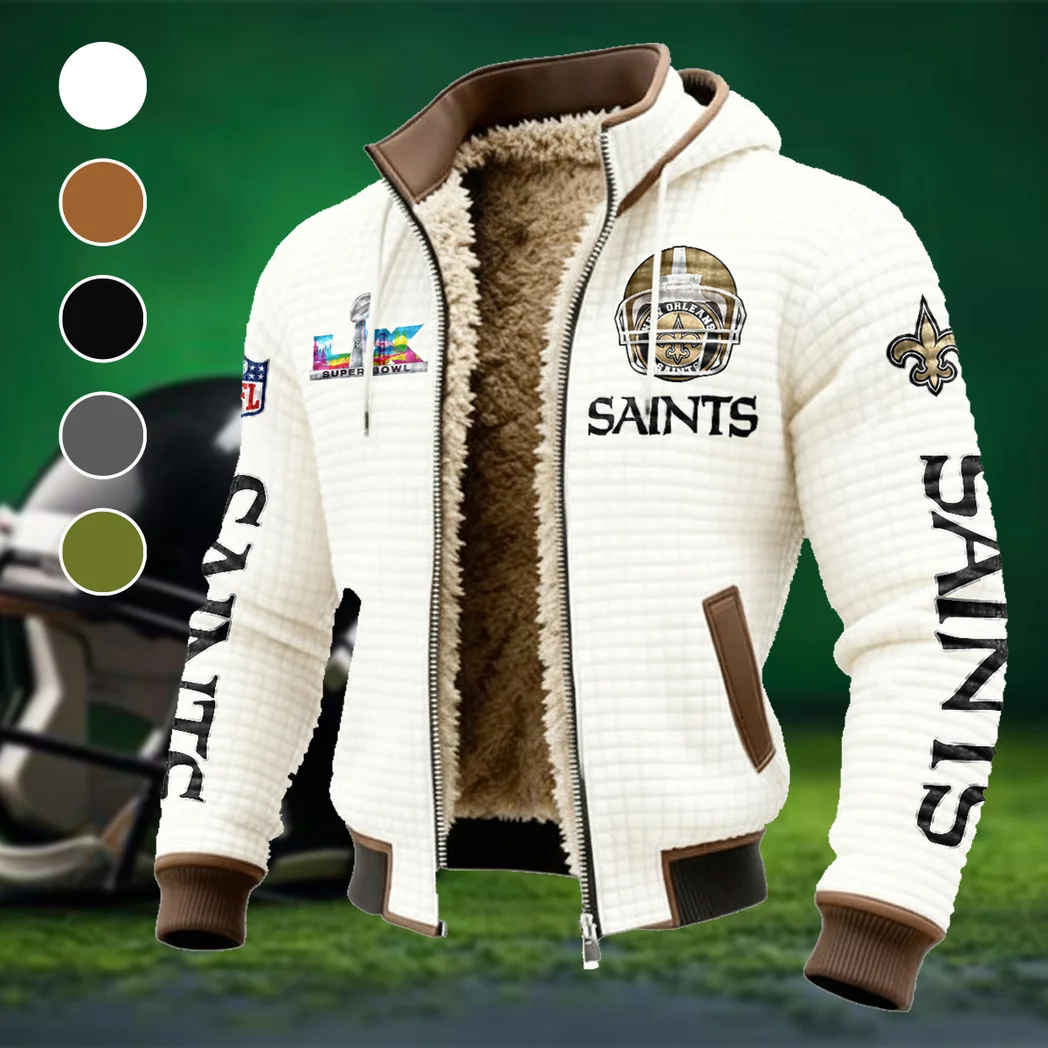 Victory Wings Fleece-Lined Hooded Jacket, Brushed Interior Winter Jacket HVN1463NS - White