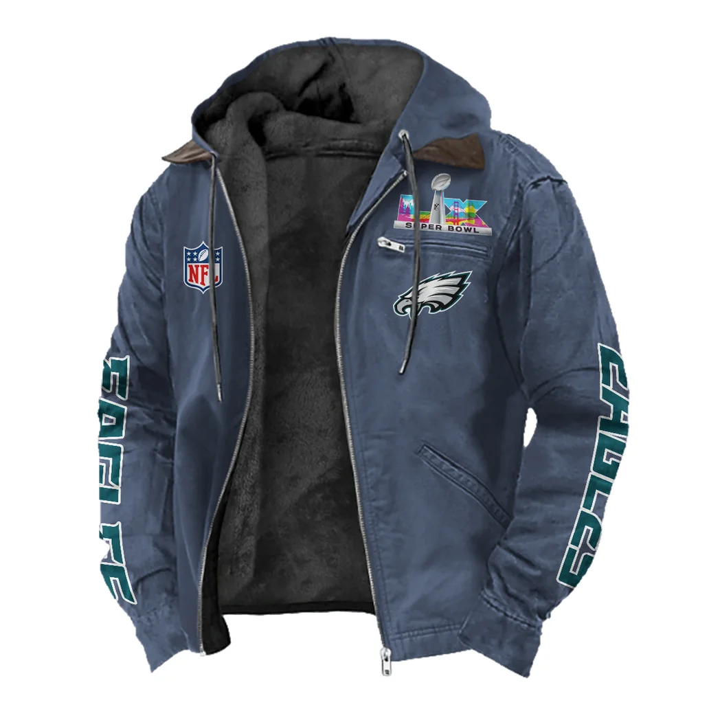 Game Day Squad Flannel Hoodie, Cold Game Day Hoodie HVN1463PE - Navy Blue - Image 2